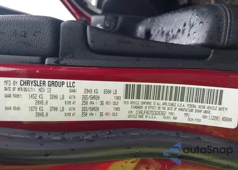 2013 Jeep Grand Cherokee Laredo z USA, uszkodzony, nr VIN 1C4RJFAG7DC626362